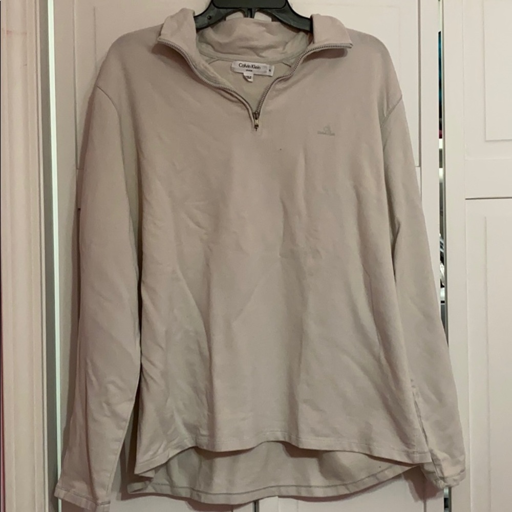 CK taupe half zip